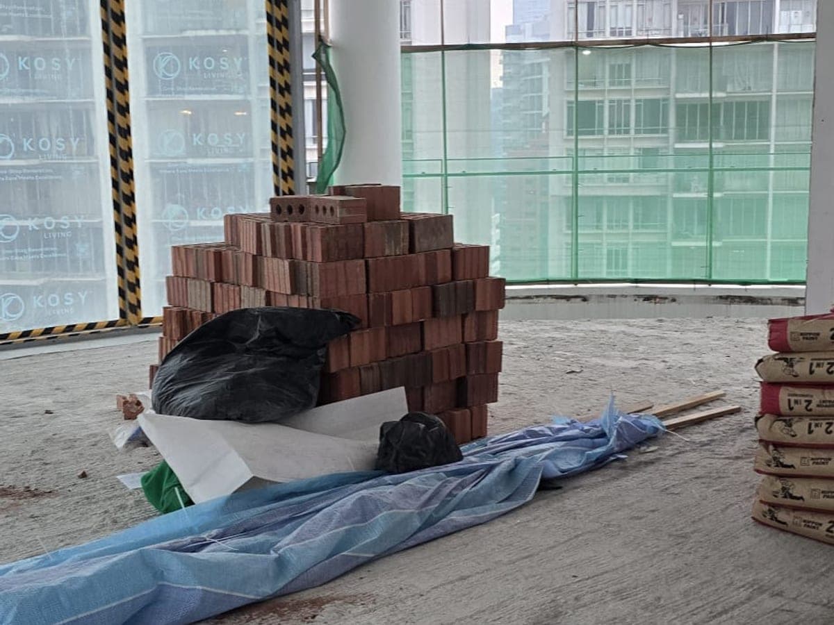 Site materials stacked in an active JBC work area